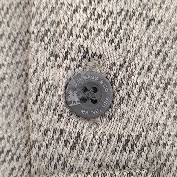 G.H. BASS Men's Sherpa Fleece Button Mock Sweater Moonstruck Heather Gray - 2X - Picture 5 of 10